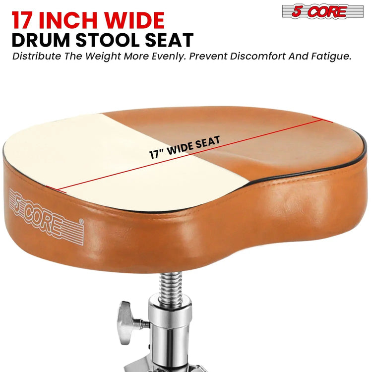 5 Core Drum Throne 4" Padded Saddle Seat Heavy Duty Adjustable Drumming Chair - HONORABLE VETERANS SOLUTIONS