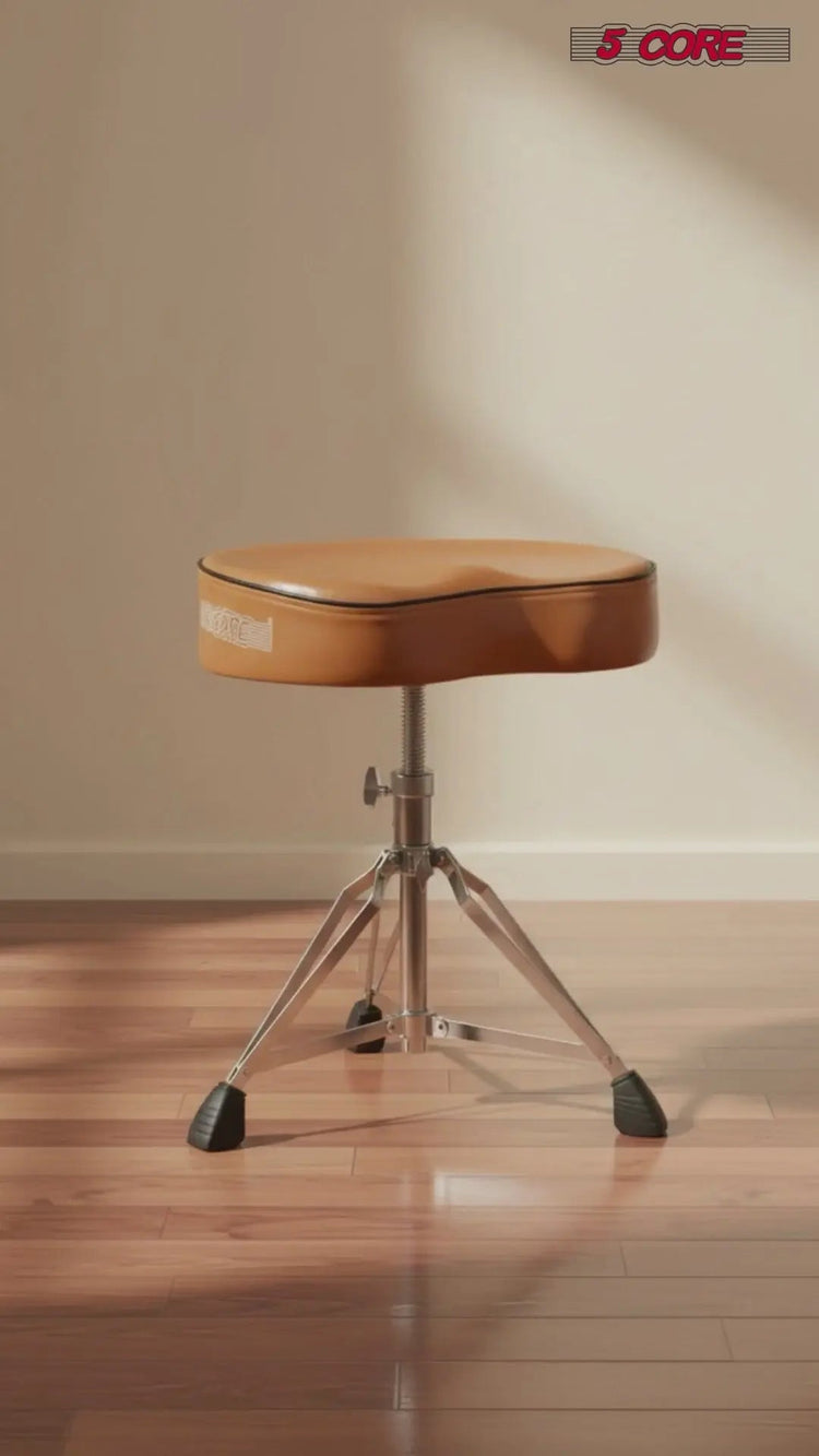 5 Core Drum Throne 4" Padded Saddle Seat Heavy Duty Adjustable Drumming Chair - HONORABLE VETERANS SOLUTIONS
