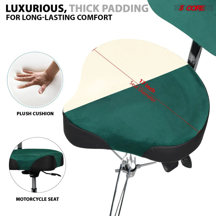 5 Core Drum Throne 4" Padded Seat w Backrest Airlift Adjustable Chair Ergonomic Drummer Stool - HONORABLE VETERANS SOLUTIONS