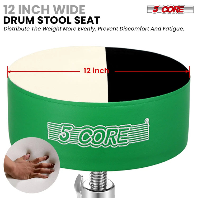 5 Core Drum Throne 5" Padded Drummer Seat Adjustable Drumming Chair w Luxury Velvet Top - HONORABLE VETERANS SOLUTIONS
