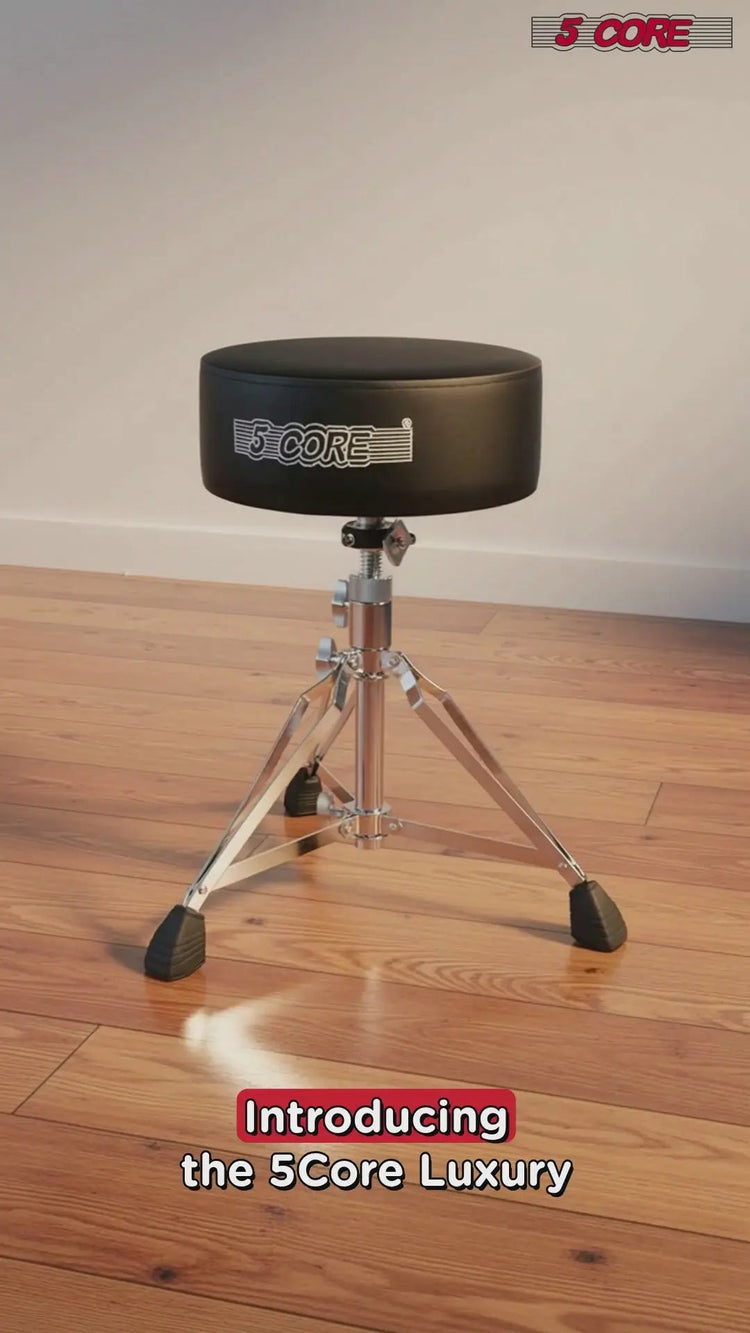5 Core Drum Throne 5" Padded Drummer Seat Adjustable Drumming Chair w Luxury Velvet Top - HONORABLE VETERANS SOLUTIONS