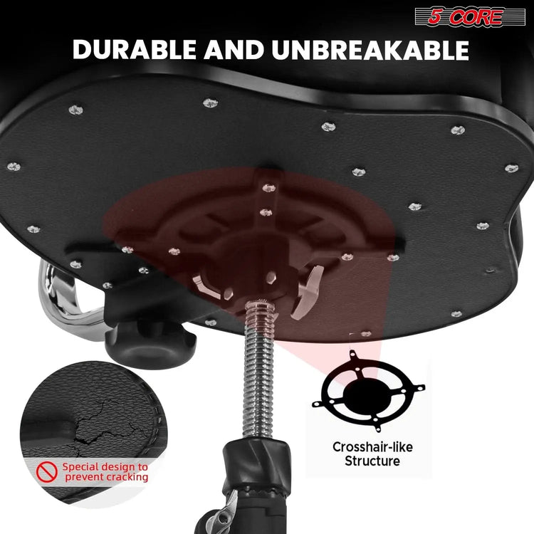 5 Core Drum Throne 5" Padded Split Spine Support 4 Legged 441Lb Capacity Stool w Backrest - HONORABLE VETERANS SOLUTIONS