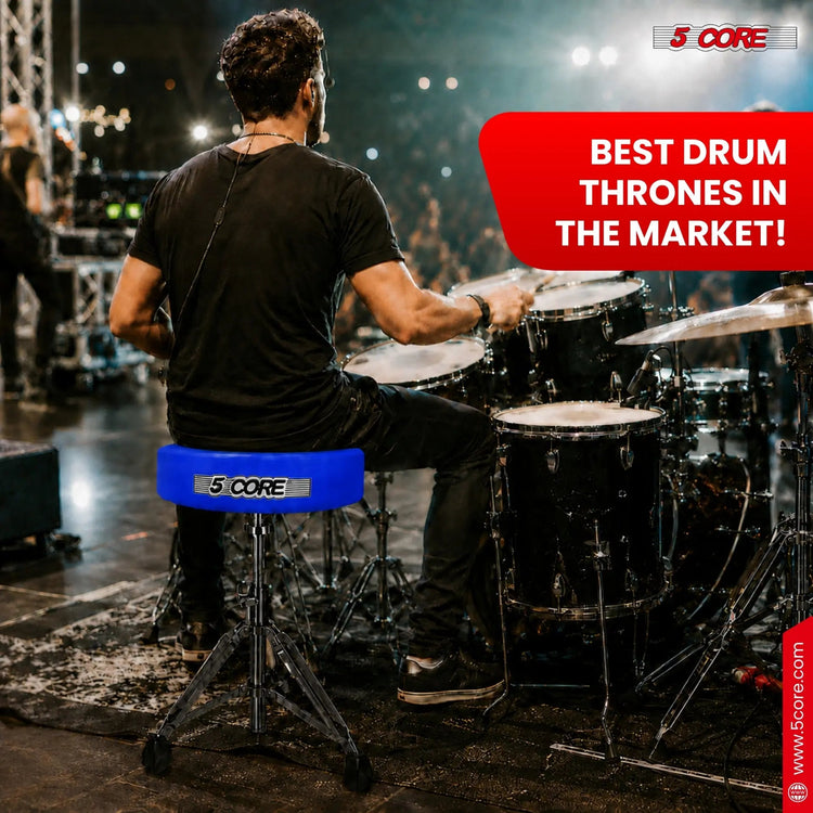5 Core Drum Throne w 4.5" Padded Stool Adjustable Drummer Chair - HONORABLE VETERANS SOLUTIONS