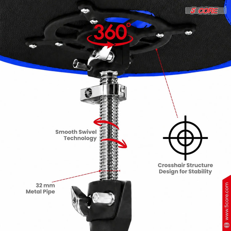 5 Core Drum Throne w 4.5" Padded Stool Adjustable Drummer Chair - HONORABLE VETERANS SOLUTIONS