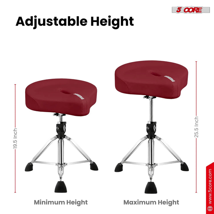 5 Core Drum Throne w 4.5" Padded Stool Adjustable Drummer Chair - HONORABLE VETERANS SOLUTIONS