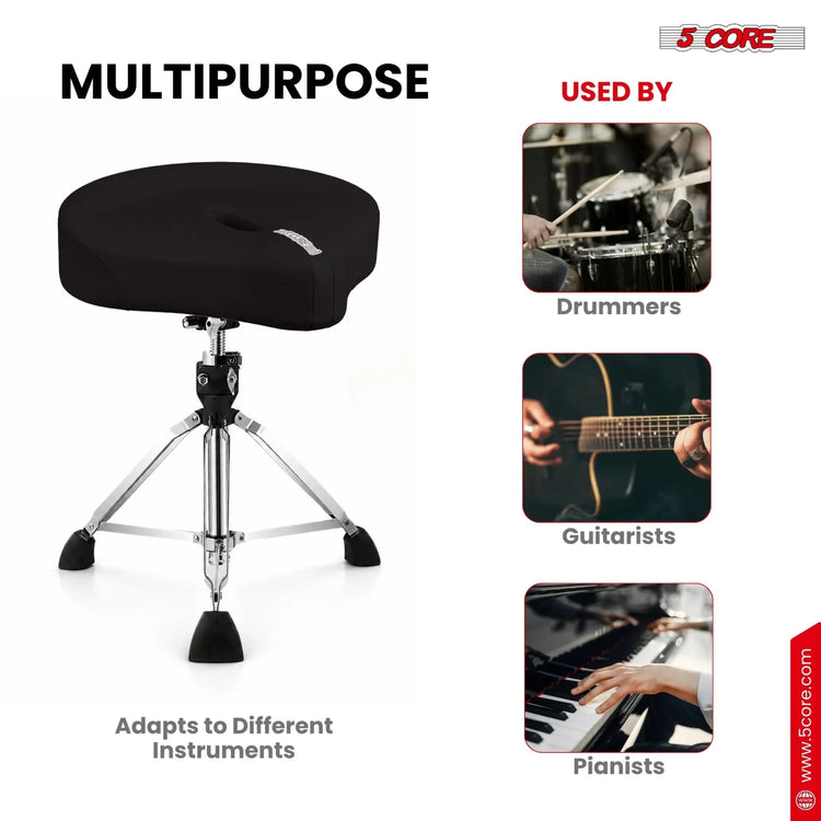 5 Core Drum Throne w 4.5" Padded Stool Adjustable Drummer Chair - HONORABLE VETERANS SOLUTIONS