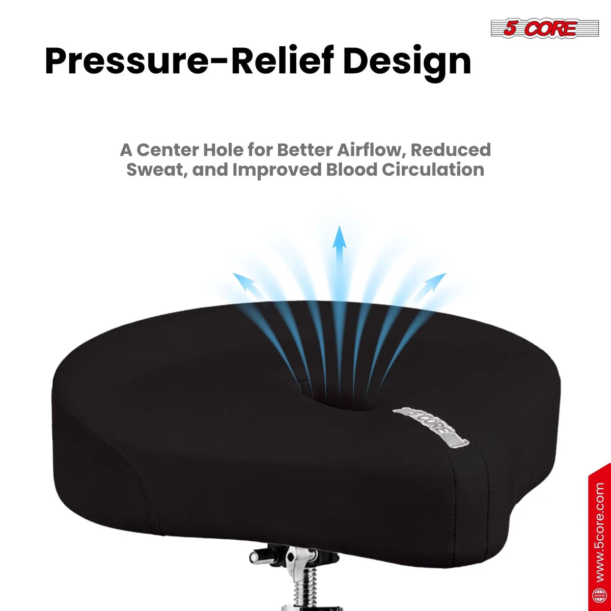 5 Core Drum Throne w 4.5" Padded Stool Adjustable Drummer Chair - HONORABLE VETERANS SOLUTIONS