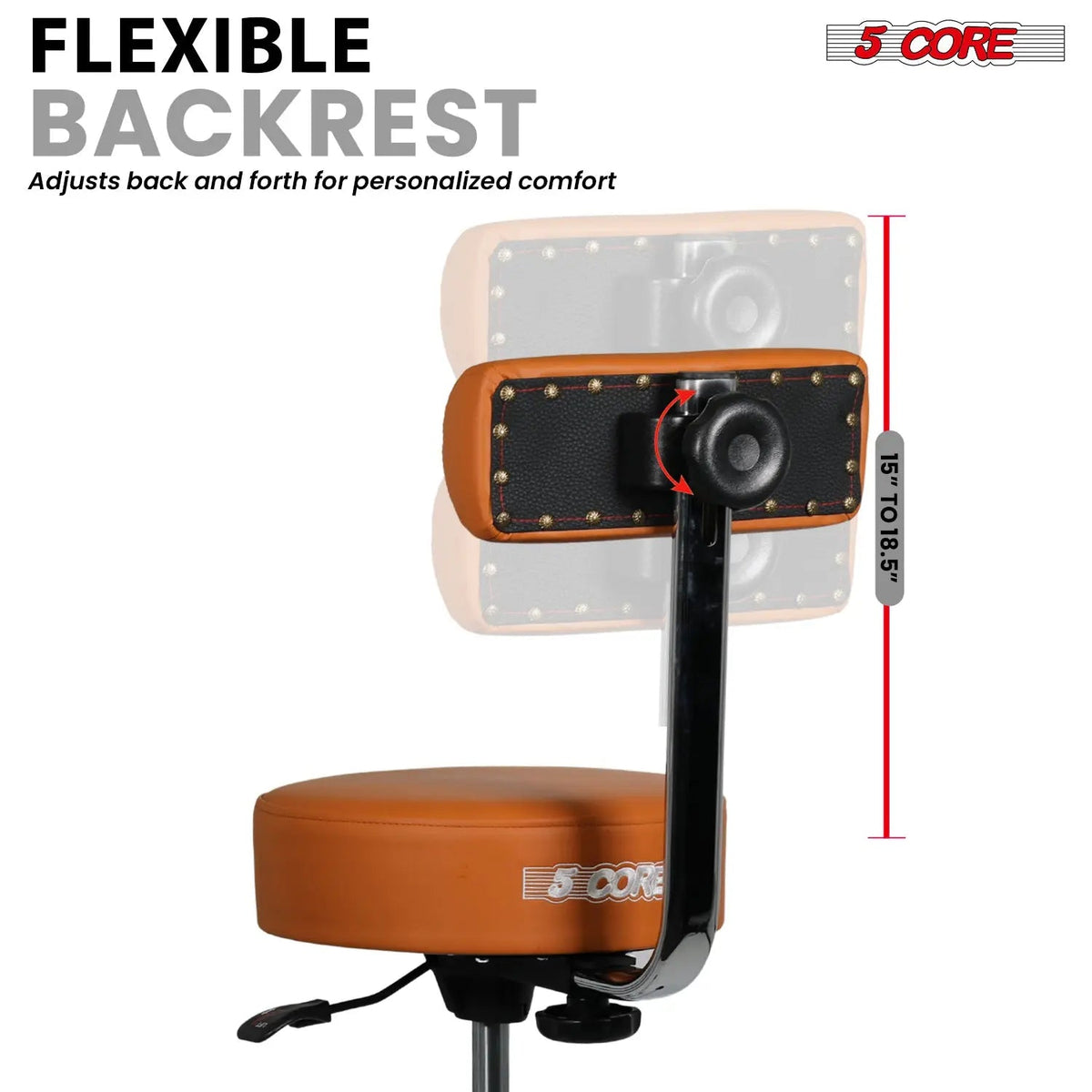 5 Core Drum Throne w Backrest 4" Padded Stool Airlift Adjustable Drummer Chair - HONORABLE VETERANS SOLUTIONS