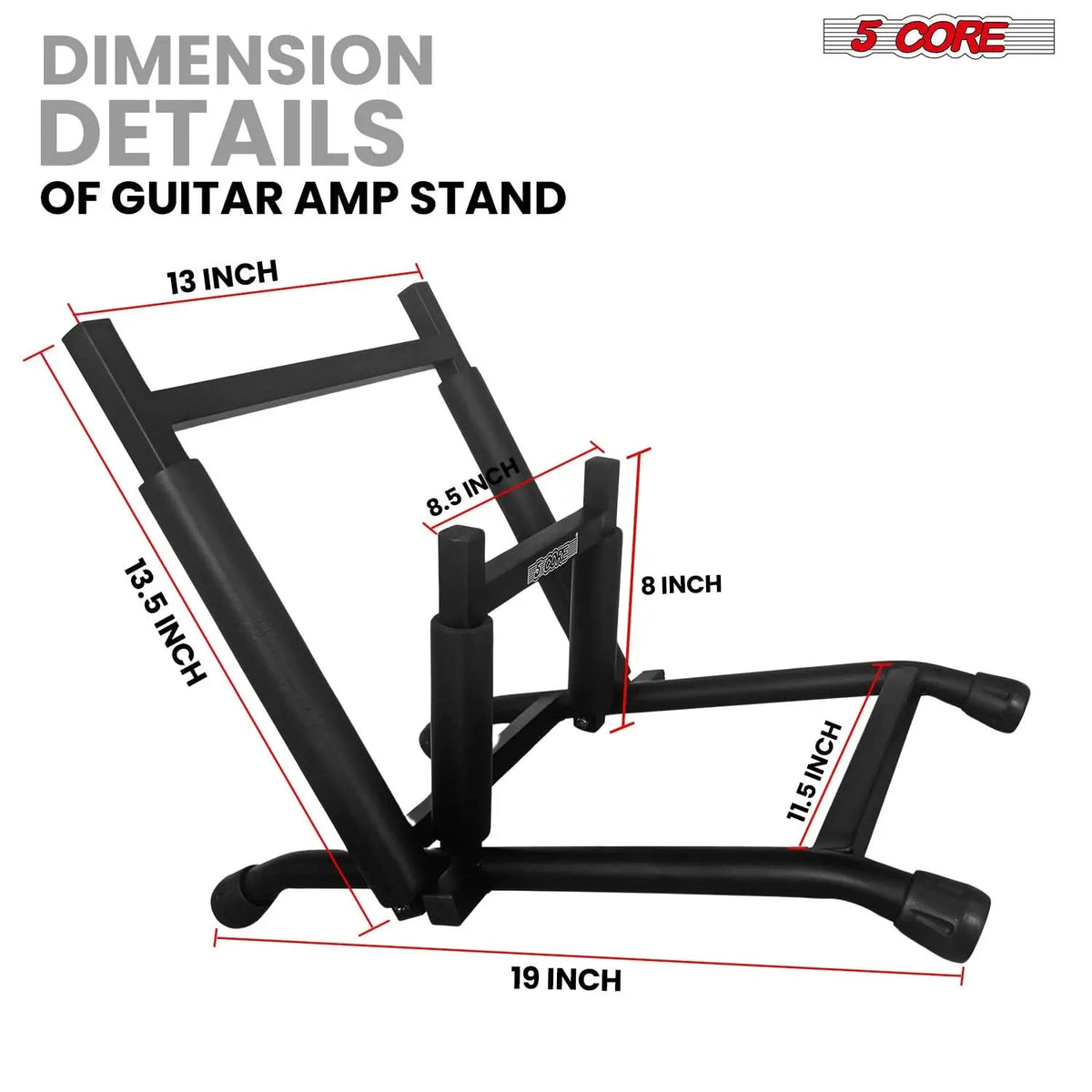 5 Core Guitar Amp Stand Heavy Duty Foam Cover Arm Adjustable Low Profile Collapsible - HONORABLE VETERANS SOLUTIONS