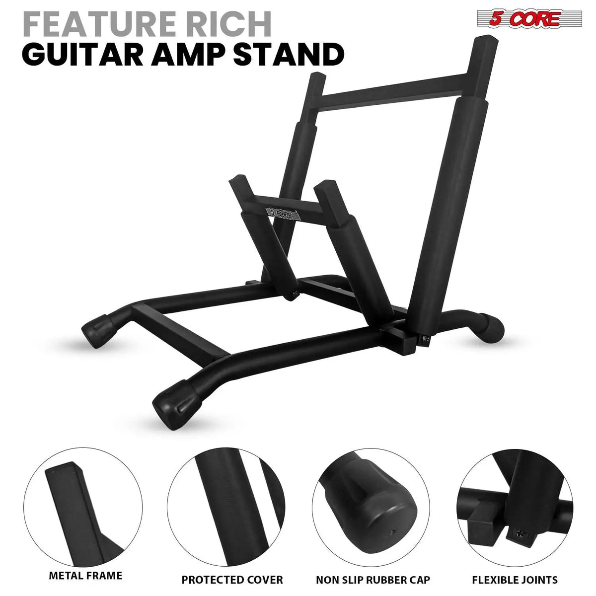 5 Core Guitar Amp Stand Heavy Duty Foam Cover Arm Adjustable Low Profile Collapsible - HONORABLE VETERANS SOLUTIONS