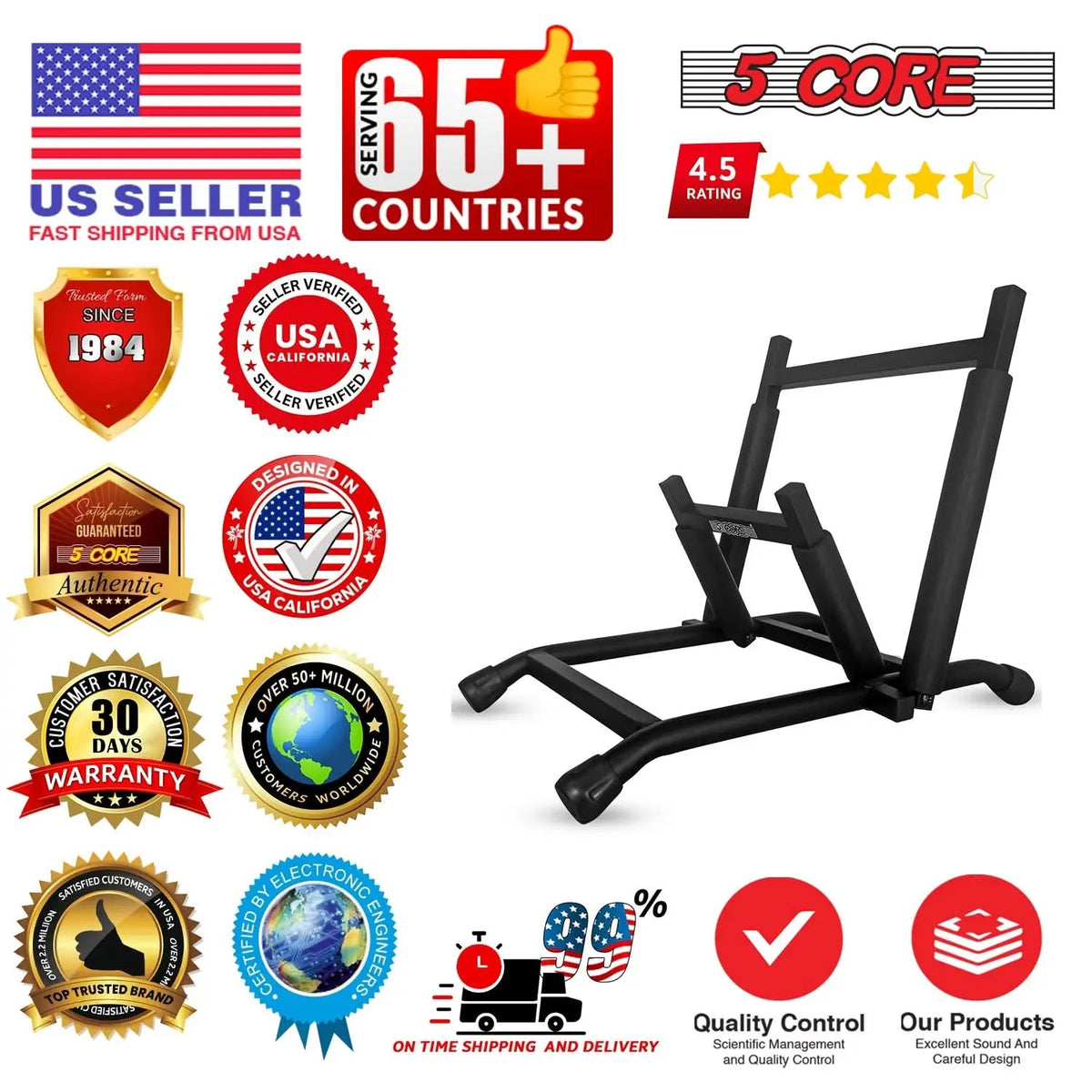 5 Core Guitar Amp Stand Heavy Duty Foam Cover Arm Adjustable Low Profile Collapsible - HONORABLE VETERANS SOLUTIONS