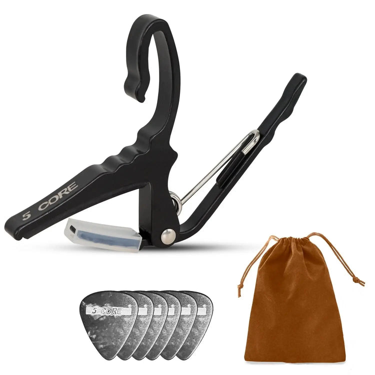 5 Core Guitar Capo Quick Change Acoustic Electric String Clip Banjo Mandolin Or Ukulele - HONORABLE VETERANS SOLUTIONS