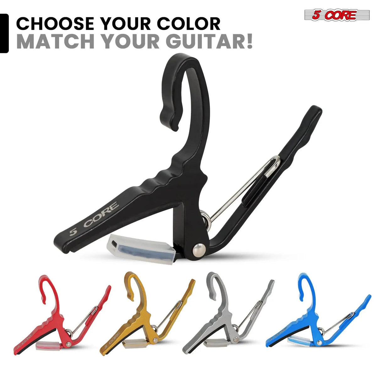 5 Core Guitar Capo Quick Change Acoustic Electric String Clip Banjo Mandolin Or Ukulele - HONORABLE VETERANS SOLUTIONS
