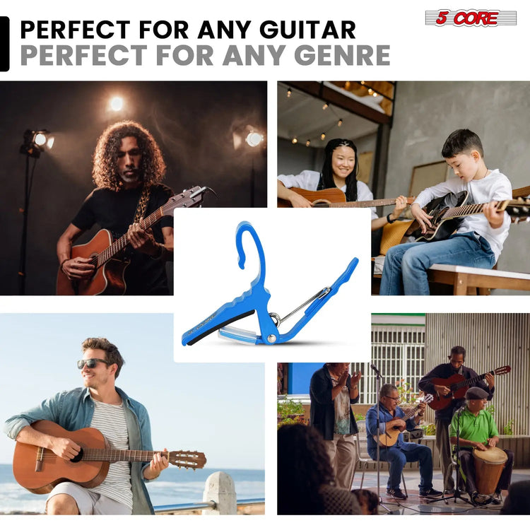 5 Core Guitar Capo Quick Change Acoustic Electric String Clip Banjo Mandolin Or Ukulele - HONORABLE VETERANS SOLUTIONS