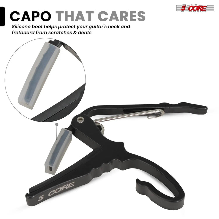 5 Core Guitar Capo Quick Change Acoustic Electric String Clip Banjo Mandolin Or Ukulele - HONORABLE VETERANS SOLUTIONS