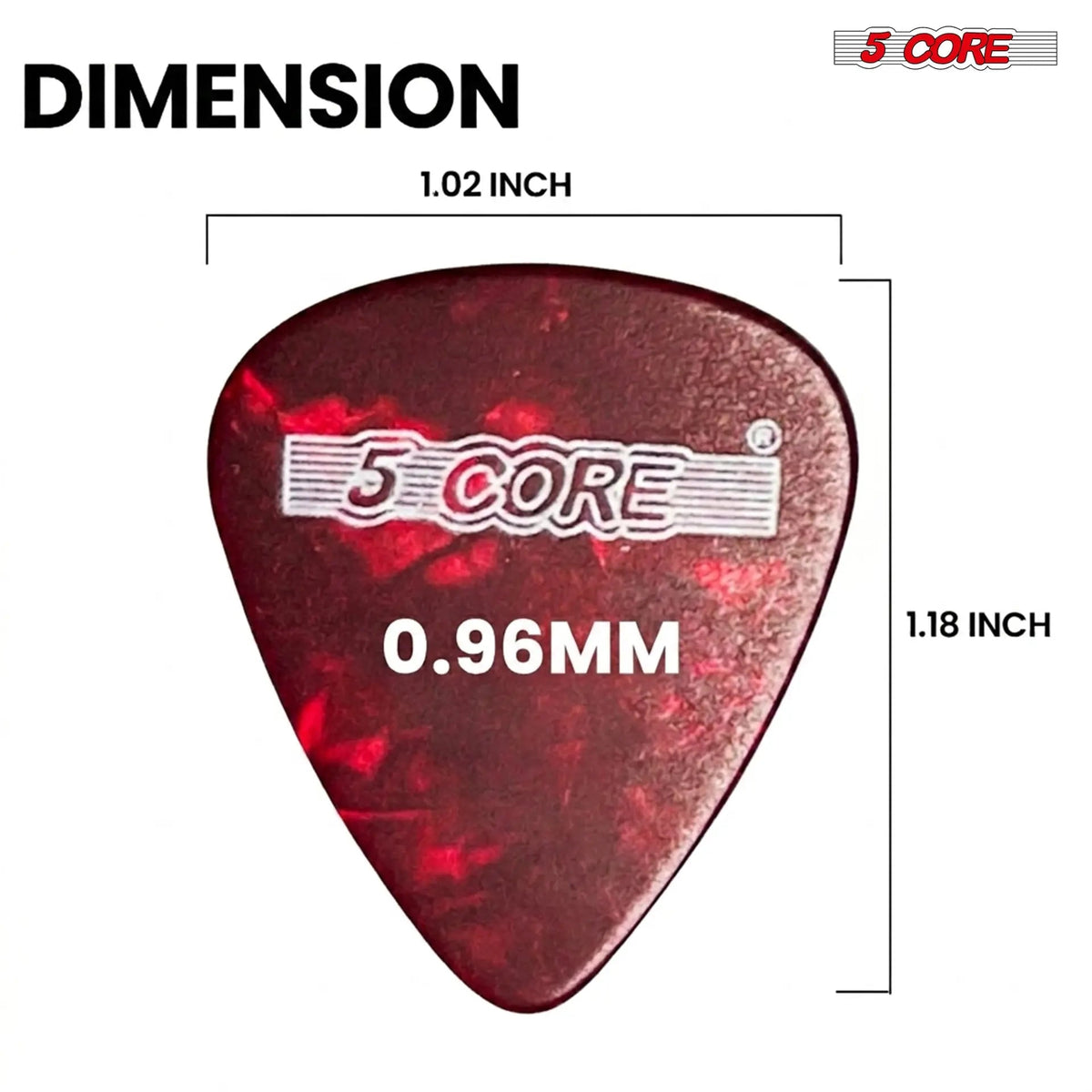 5 Core Guitar Picks 12 Piece Celluloid Light Medium Heavy Extra Heavy for Acoustic Electric Guitars - HONORABLE VETERANS SOLUTIONS