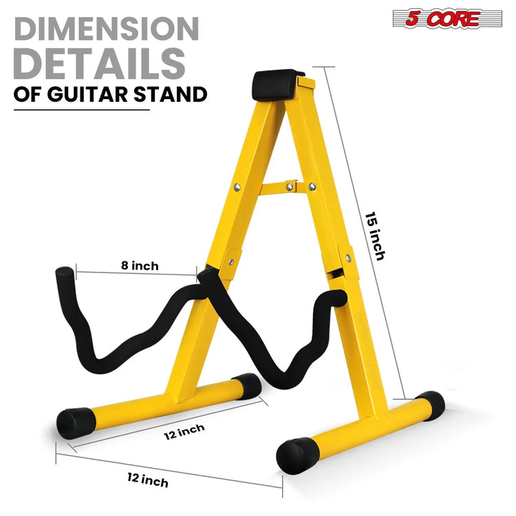 5 Core Guitar Stand 2PC A Frame w Soft Foam Arm Non Slip Rubber for Acoustic Electric Bass - HONORABLE VETERANS SOLUTIONS