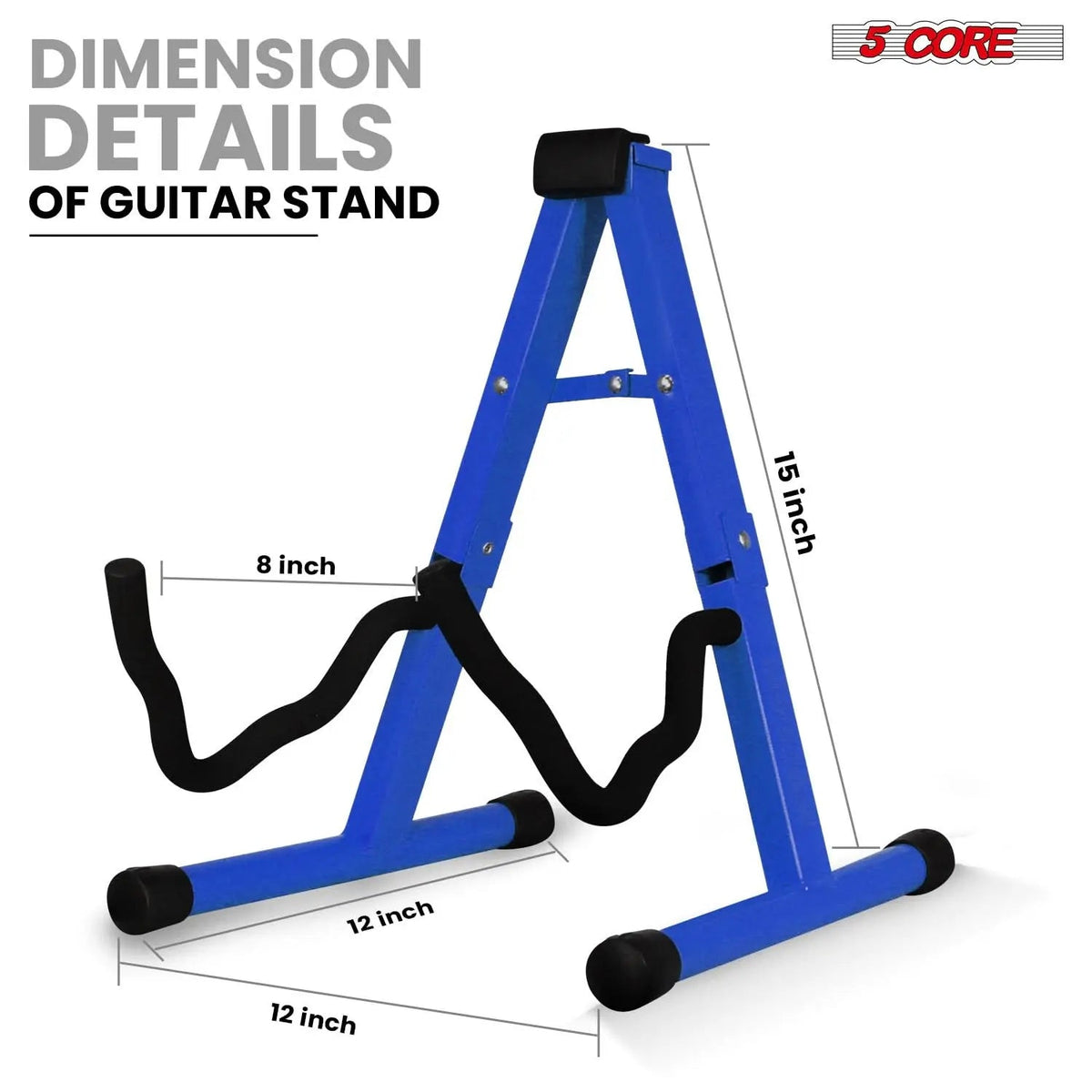 5 Core Guitar Stand A Frame w Soft Foam Arm Non Slip Rubber for Acoustic Electric Bass Ukulele - HONORABLE VETERANS SOLUTIONS