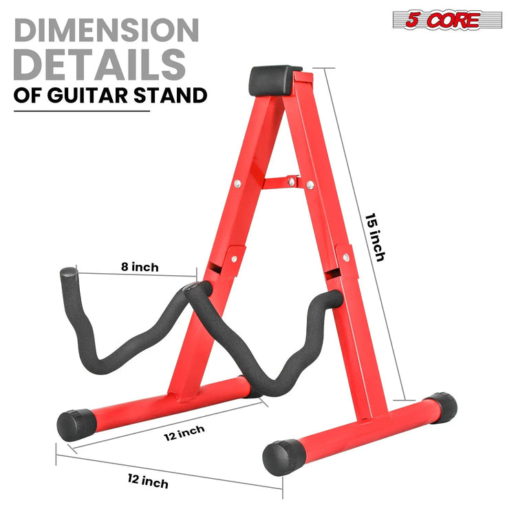 5 Core Guitar Stand A Frame w Soft Foam Arm Non Slip Rubber for Acoustic Electric Bass Ukulele - HONORABLE VETERANS SOLUTIONS