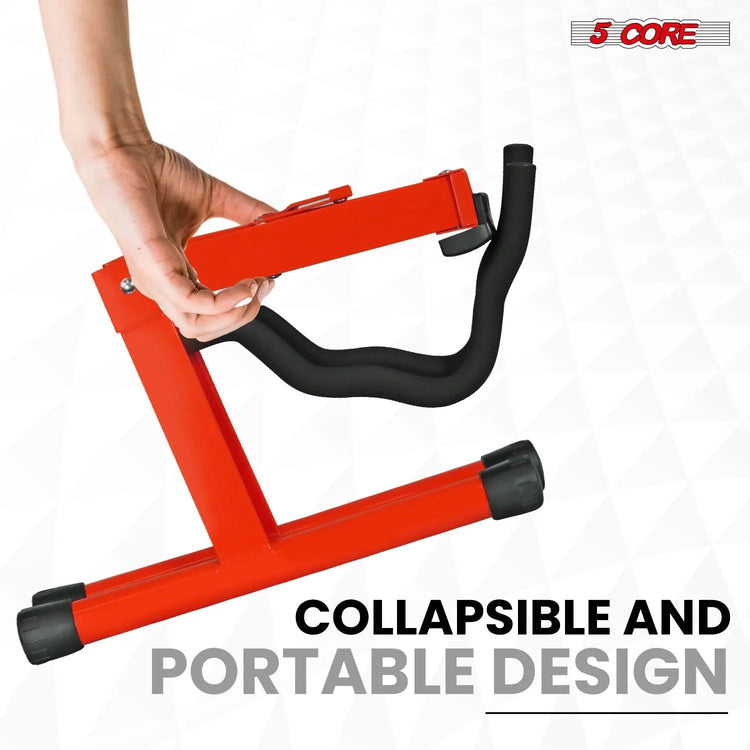 5 Core Guitar Stand A Frame w Soft Foam Arm Non Slip Rubber for Acoustic Electric Bass Ukulele - HONORABLE VETERANS SOLUTIONS
