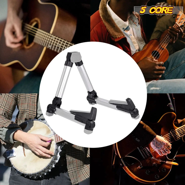 5 Core Guitar Stand Adjustable A Frame Shape w Rubber Pad Arms Supports Acoustic Electric Bass - HONORABLE VETERANS SOLUTIONS