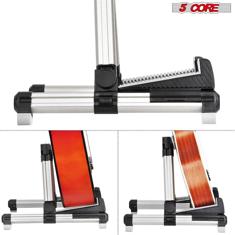 5 Core Guitar Stand Adjustable A Frame Shape w Rubber Pad Arms Supports Acoustic Electric Bass - HONORABLE VETERANS SOLUTIONS