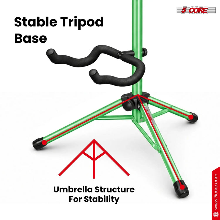 5 Core Guitar Stand Floor Adjustable Heavy Duty w Neck Holder for Acoustic Electric Classic Bass - HONORABLE VETERANS SOLUTIONS