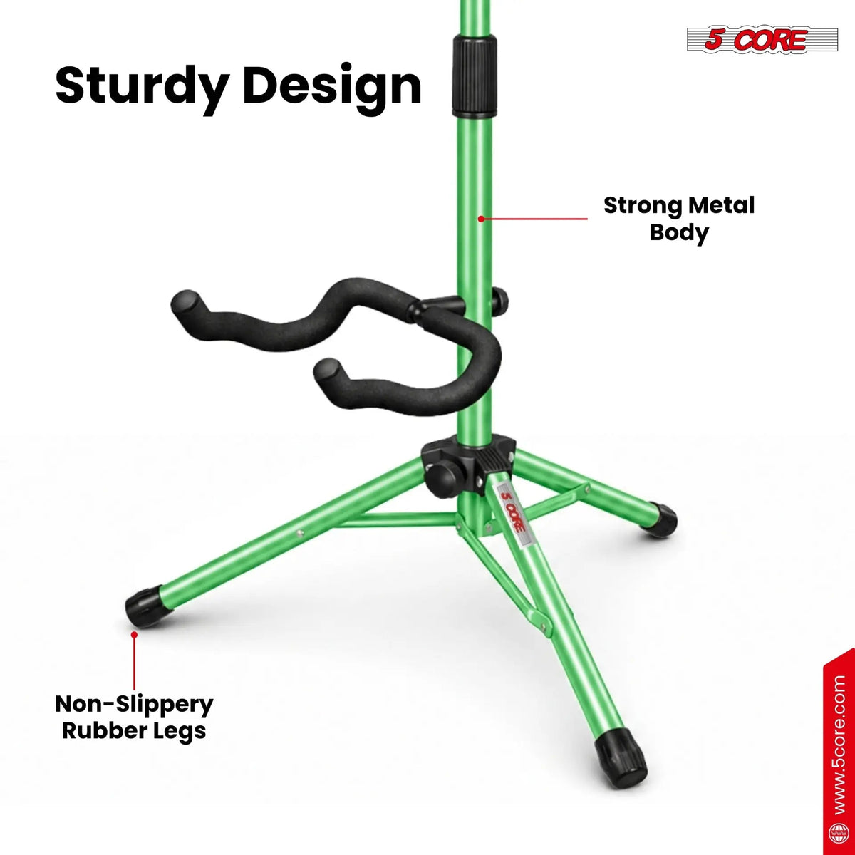 5 Core Guitar Stand Floor Adjustable Heavy Duty w Neck Holder for Acoustic Electric Classic Bass - HONORABLE VETERANS SOLUTIONS