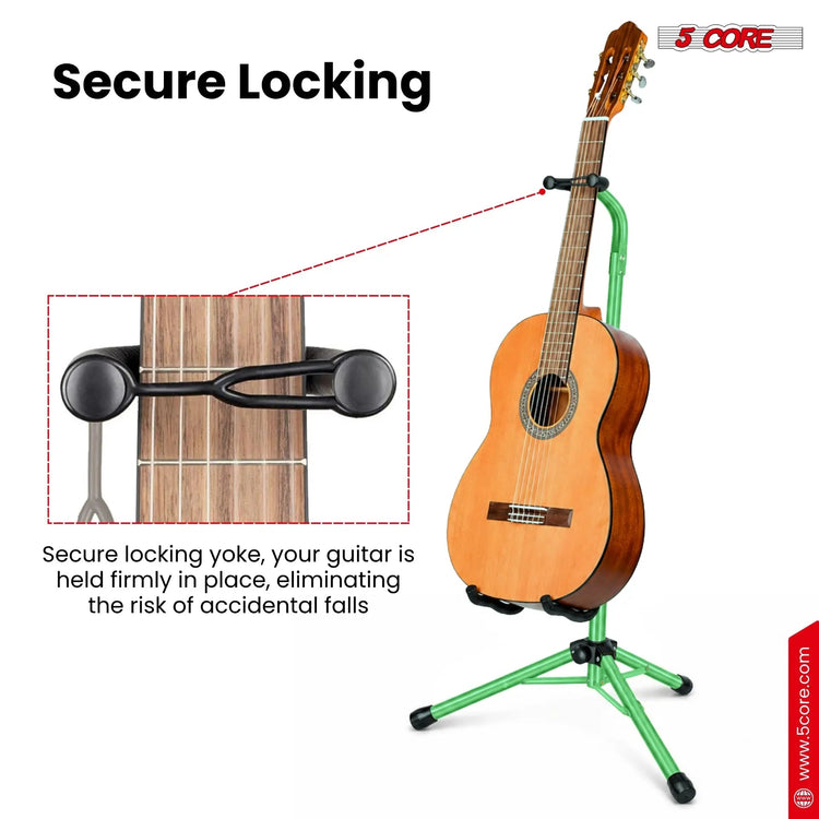 5 Core Guitar Stand Floor Adjustable Heavy Duty w Neck Holder for Acoustic Electric Classic Bass - HONORABLE VETERANS SOLUTIONS