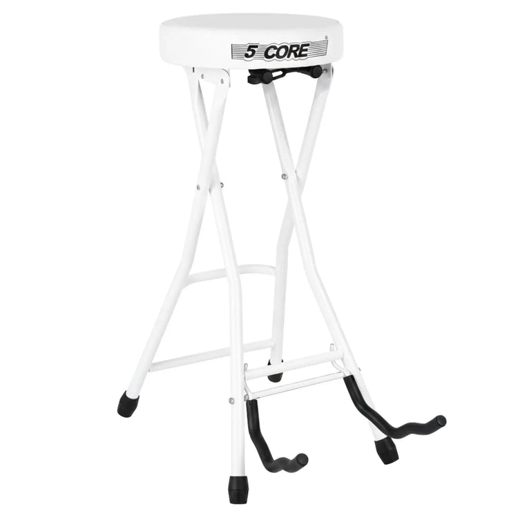 5 Core Guitar Stool 3.15" Padded Chair Foldable Music Seat w Built in Foot Rest Guitar Stand - HONORABLE VETERANS SOLUTIONS