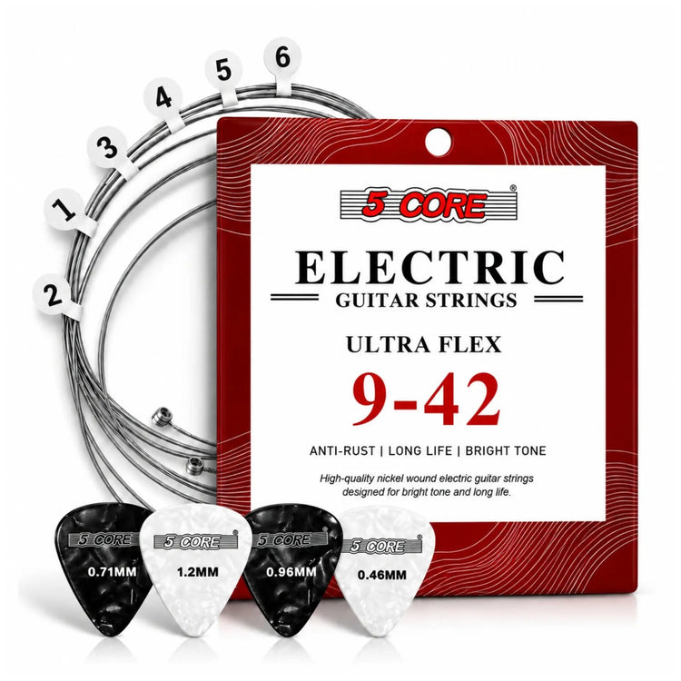 5 Core Guitar Strings Nickel Plated Acoustic Electric Guitar String Set w Picks - HONORABLE VETERANS SOLUTIONS