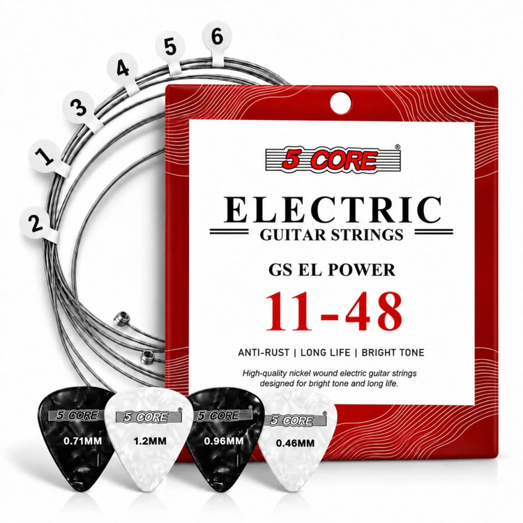 5 Core Guitar Strings Nickel Plated Acoustic Electric Guitar String Set w Picks - HONORABLE VETERANS SOLUTIONS