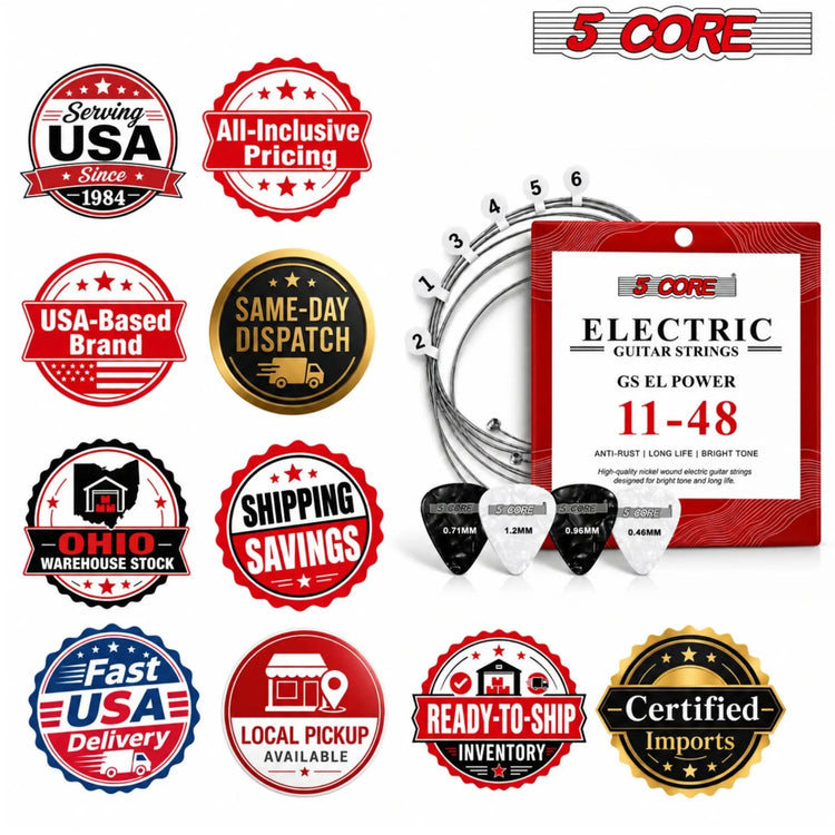 5 Core Guitar Strings Nickel Plated Acoustic Electric Guitar String Set w Picks - HONORABLE VETERANS SOLUTIONS