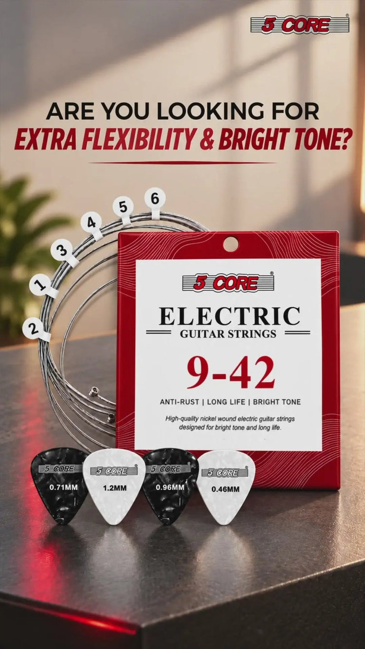 5 Core Guitar Strings Nickel Plated Acoustic Electric Guitar String Set w Picks - HONORABLE VETERANS SOLUTIONS