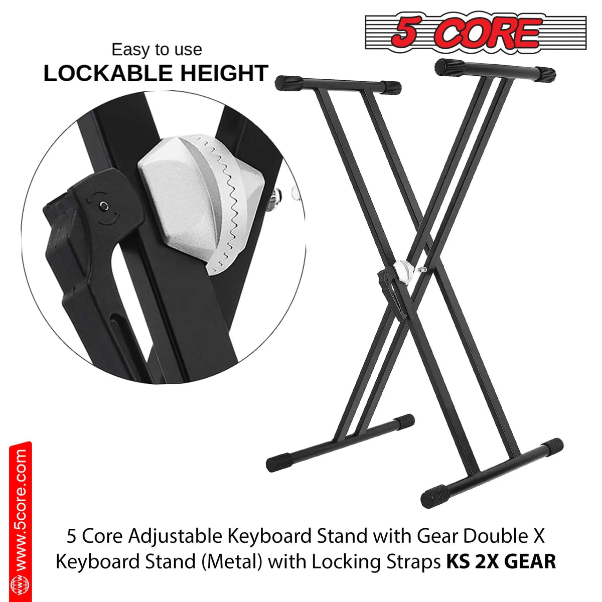 5 Core Keyboard & Bench Set Combo Height Adjustable Key Board Stands w Padded 2" Cushioned Musician - HONORABLE VETERANS SOLUTIONS