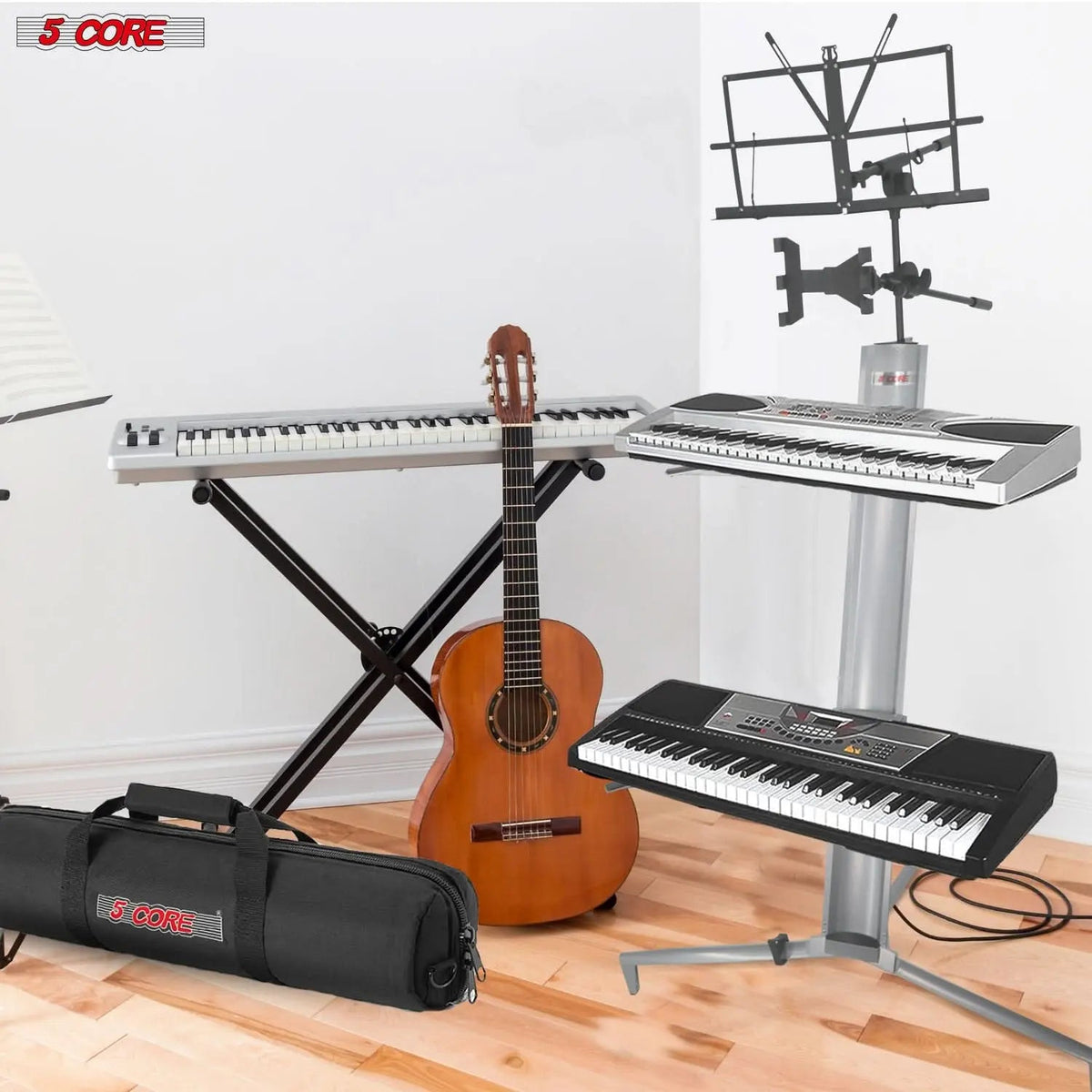 5 Core Keyboard Stand 2 Tier Column for 61/76/88 Key board Heavy Duty Aluminum Build Stands - HONORABLE VETERANS SOLUTIONS