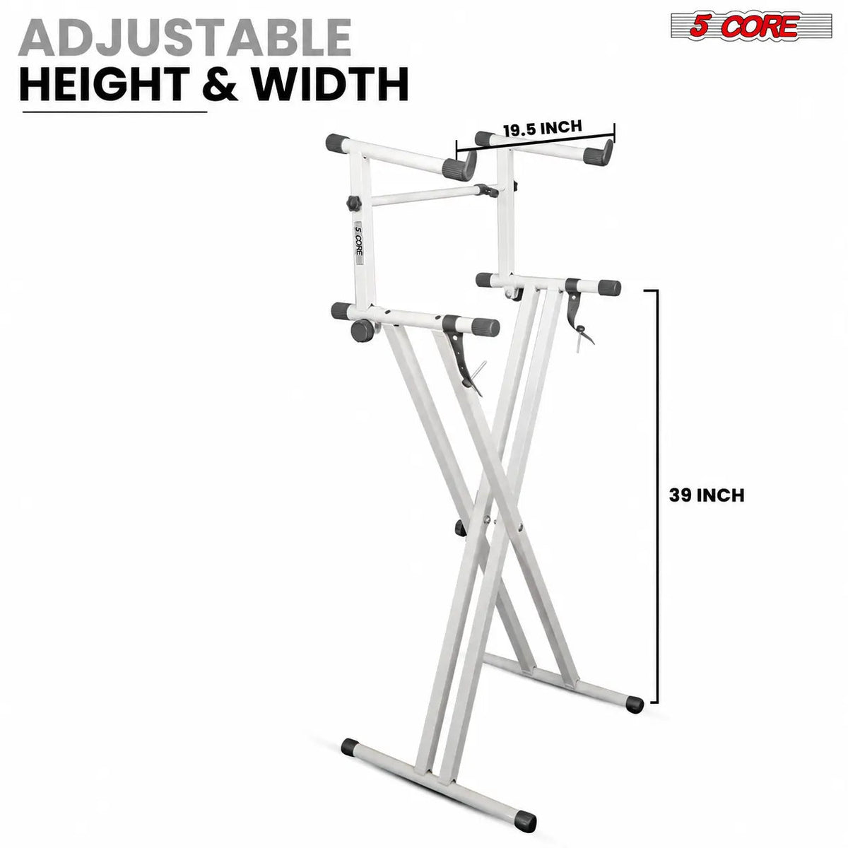 5 Core Keyboard Stand 2 Tier Doubled X Shape Adjustable Heavy Duty Key Board DJ Controller Stands - HONORABLE VETERANS SOLUTIONS