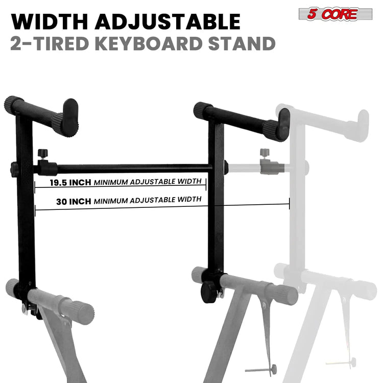5 Core Keyboard Stand Adapter 2 Tier Adjustable Second Extension Add On for Digital Piano Stands - HONORABLE VETERANS SOLUTIONS