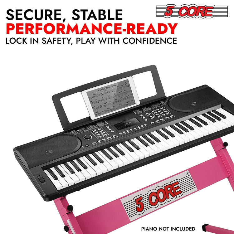 5 Core Keyboard Stand Adjustable 21 - 33" Z Style Metal Electric Piano Riser 330Lb Capacity Foldable - HONORABLE VETERANS SOLUTIONS