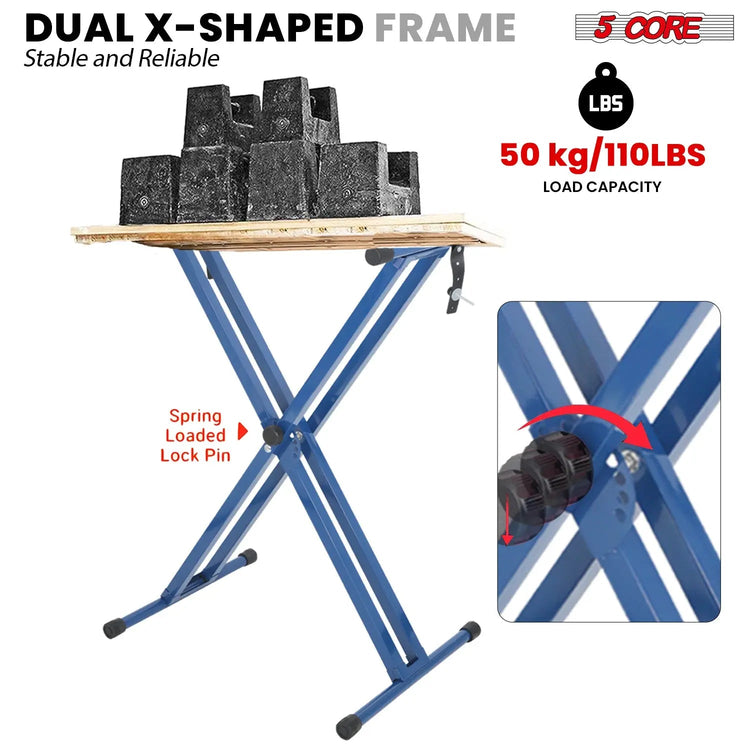 5 Core Keyboard Stand Dual X Shape Adjustable Foldable Portable Key Board DJ Controller Stands - HONORABLE VETERANS SOLUTIONS