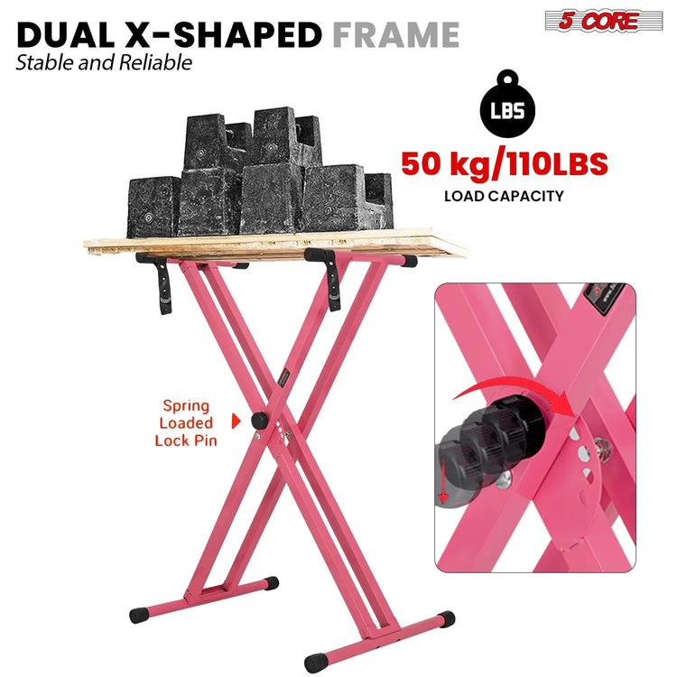 5 Core Keyboard Stand Dual X Shape Adjustable Foldable Portable Key Board DJ Controller Stands - HONORABLE VETERANS SOLUTIONS