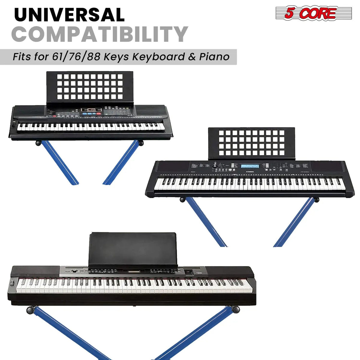 5 Core Keyboard Stand Dual X Shape Adjustable Foldable Portable Key Board DJ Controller Stands - HONORABLE VETERANS SOLUTIONS