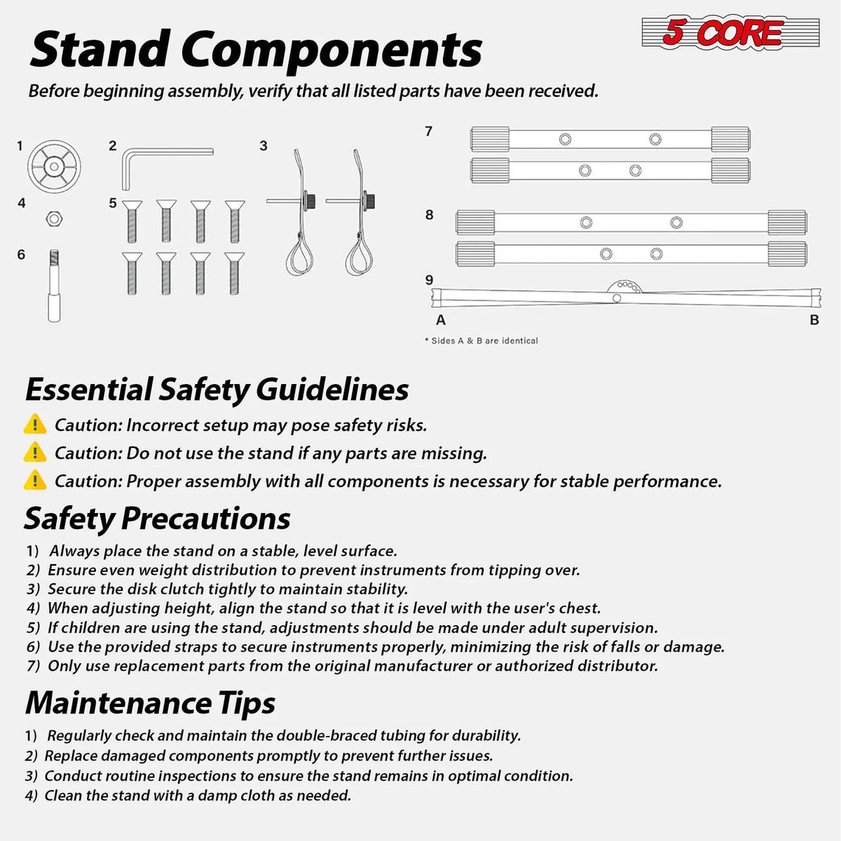 5 Core Keyboard Stand Dual X Shape Adjustable Foldable Portable Key Board DJ Controller Stands - HONORABLE VETERANS SOLUTIONS