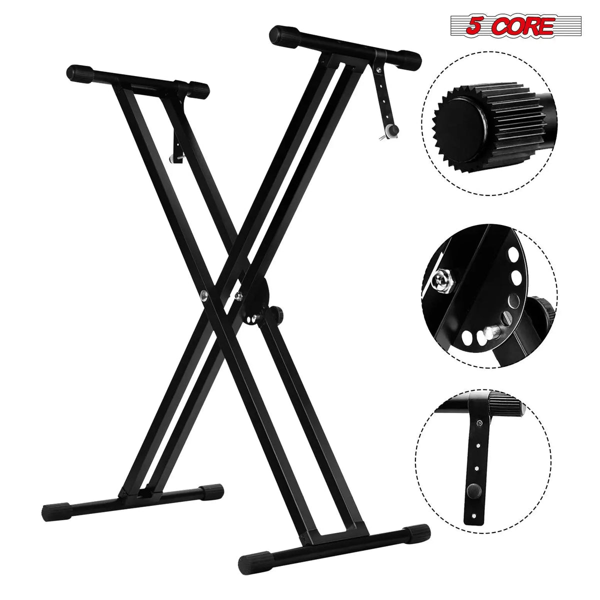 5 Core Keyboard Stand Dual X Shape Adjustable Foldable Portable Key Board DJ Controller Stands - HONORABLE VETERANS SOLUTIONS