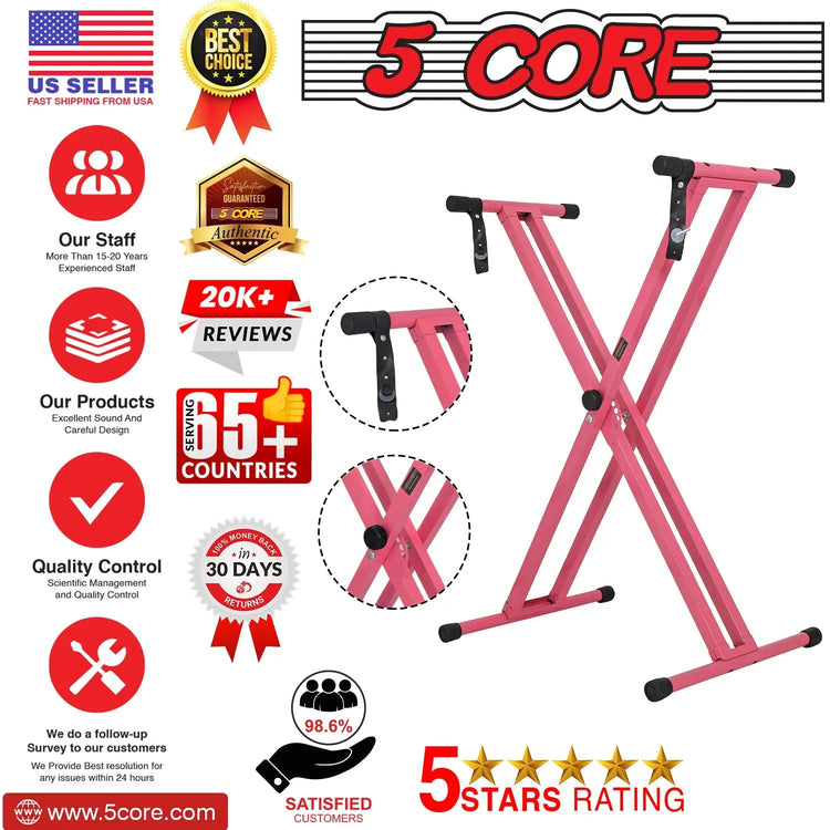 5 Core Keyboard Stand Dual X Shape Adjustable Foldable Portable Key Board DJ Controller Stands - HONORABLE VETERANS SOLUTIONS