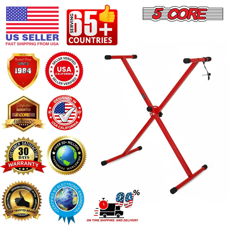 5 Core Keyboard Stand X Shape Adjustable Foldable Portable Key Board Stands w Locking Strap - HONORABLE VETERANS SOLUTIONS