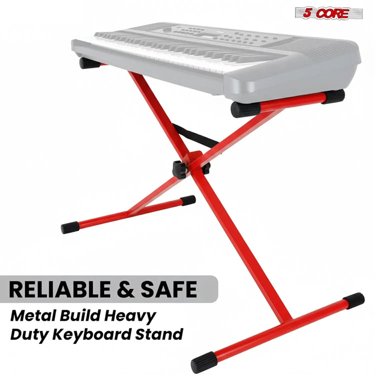 5 Core Keyboard Stand X Shape Adjustable Foldable Portable Key Board Stands w Locking Strap - HONORABLE VETERANS SOLUTIONS