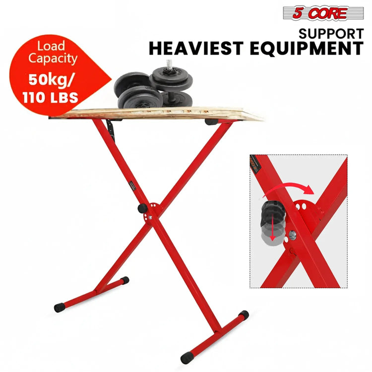 5 Core Keyboard Stand X Shape Adjustable Foldable Portable Key Board Stands w Locking Strap - HONORABLE VETERANS SOLUTIONS