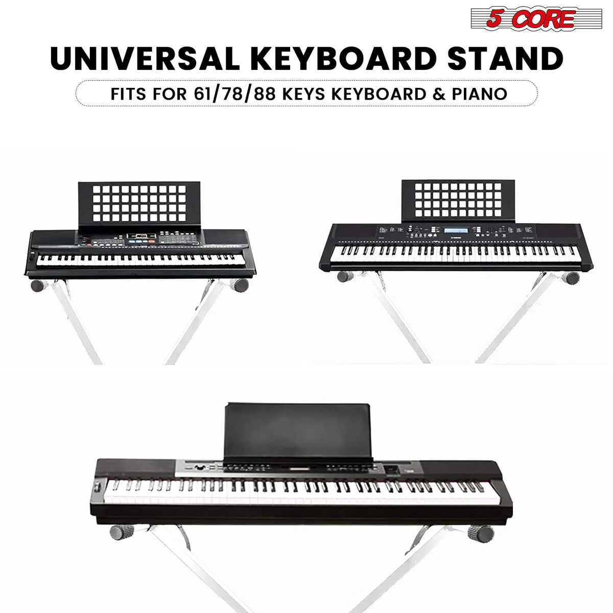 5 Core Keyboard Stand X Shape Height Adjustable Foldable Portable Key Board DJ Controller Stands - HONORABLE VETERANS SOLUTIONS