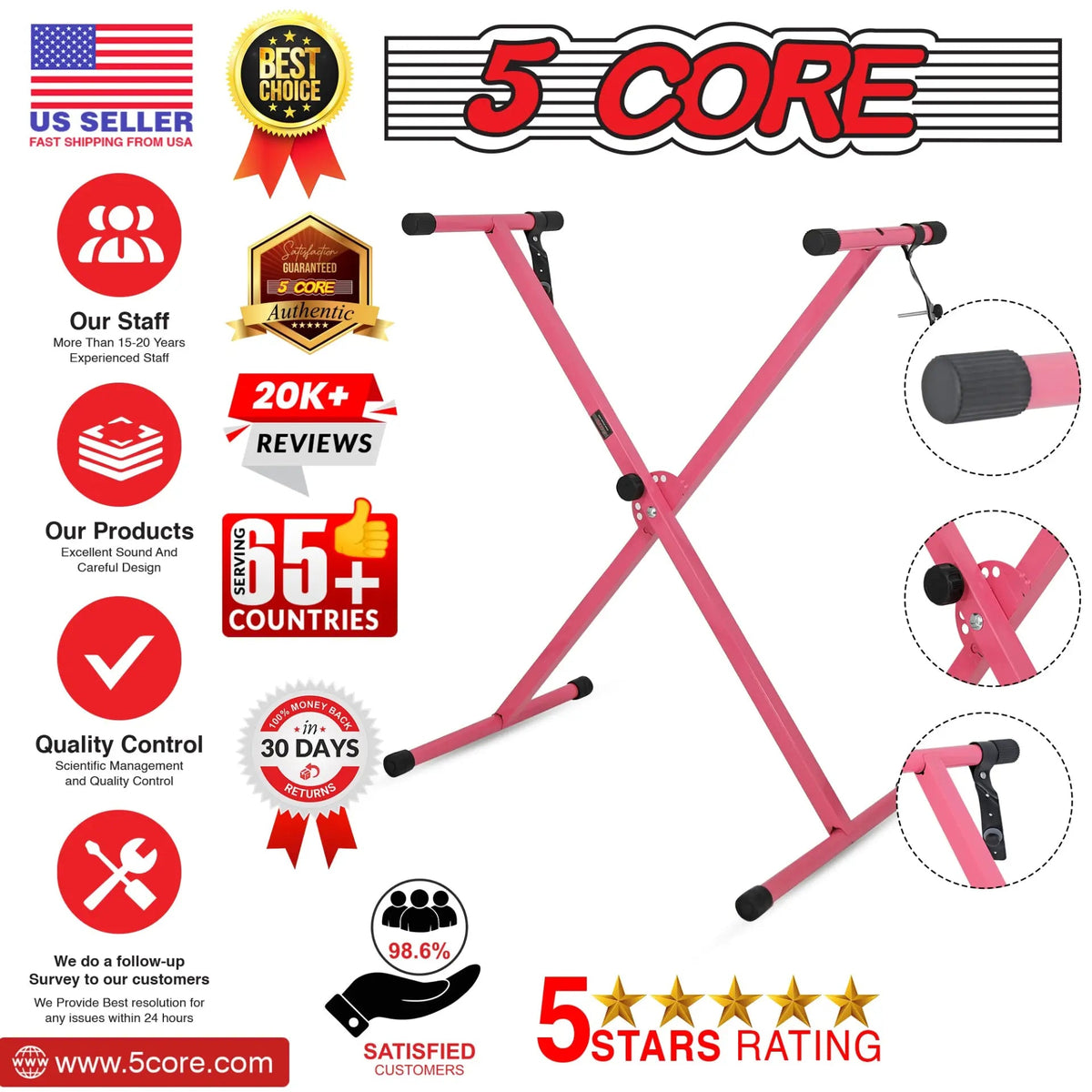 5 Core Keyboard Stand X Shape Height Adjustable Foldable Portable Key Board DJ Controller Stands - HONORABLE VETERANS SOLUTIONS